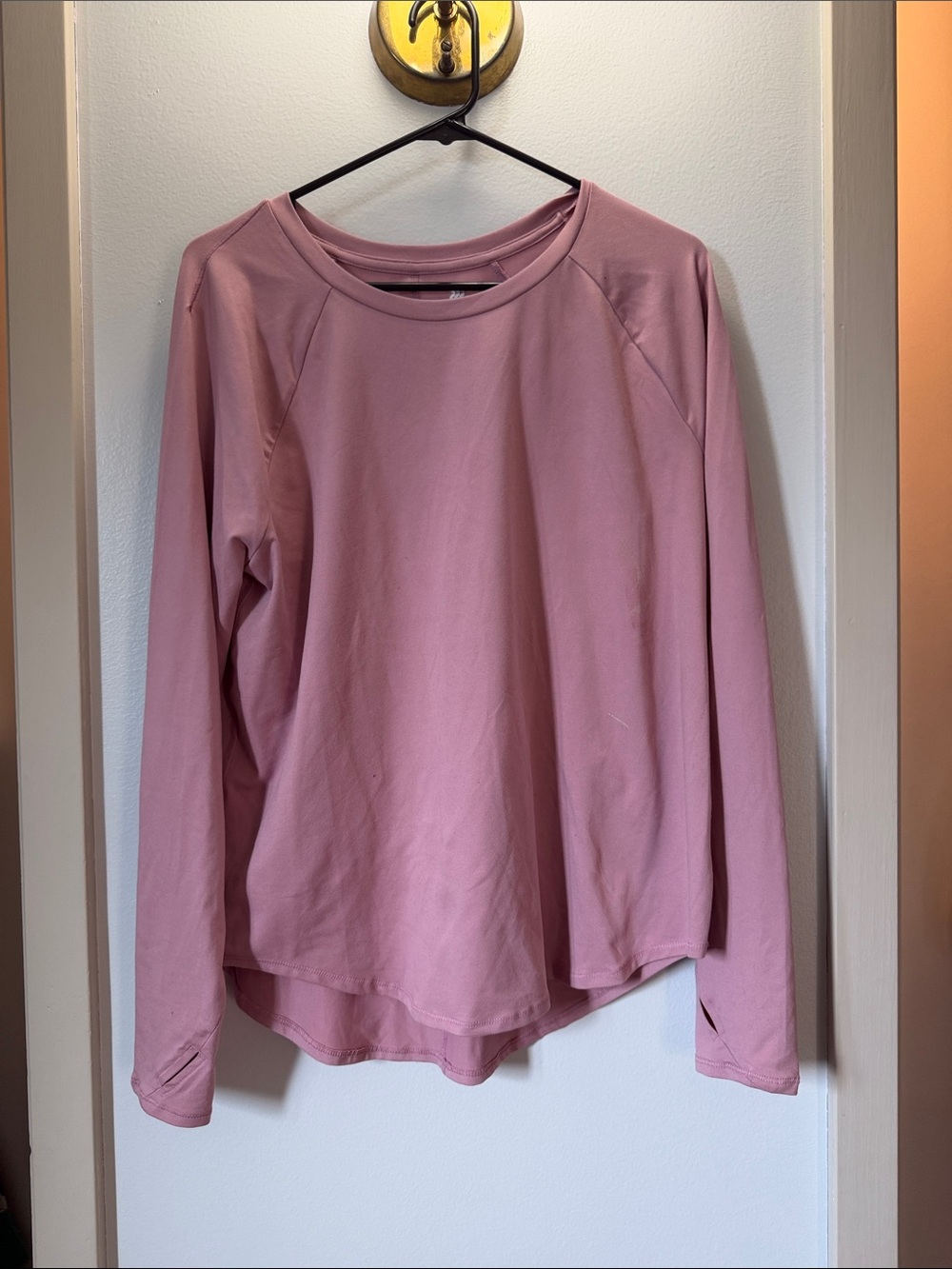 all in motion Long-Sleeve Crew Top in Dusty Rose